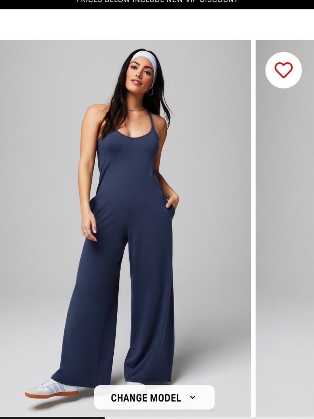 Fabletics Navy Blue Wide-Leg Jumpsuit